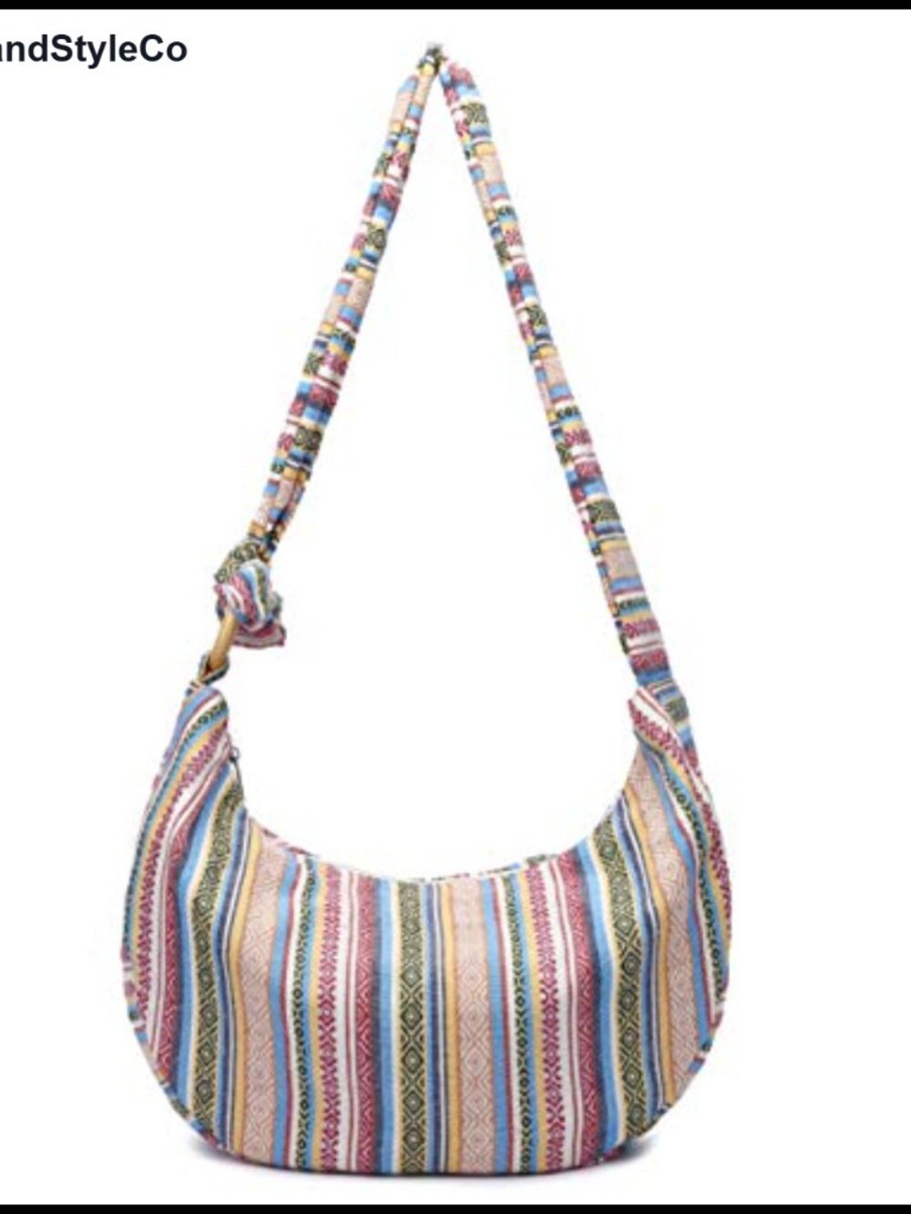 Canvas Boho Crossbody Bag Hobo Sling Shoulder Bag Hippie Bohemian Handbag
